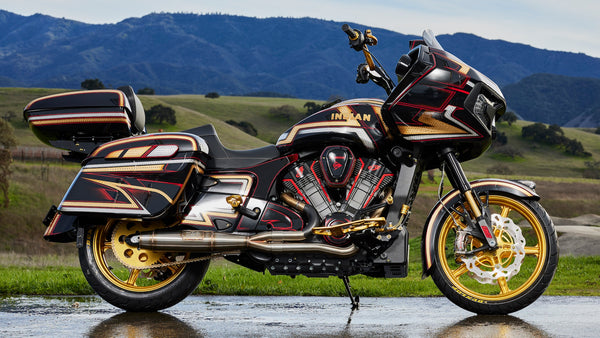 Hart Luck exhaust on Indian Challenger motorcycle