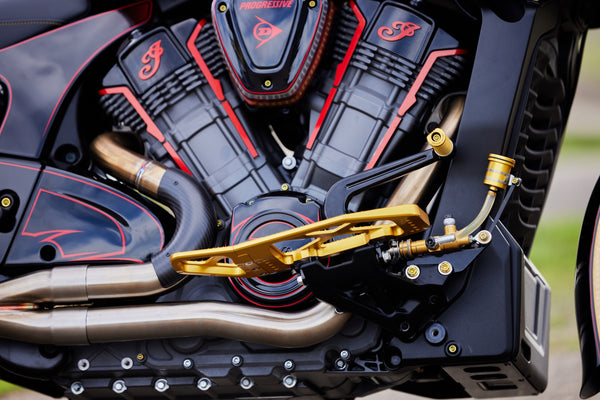 Hart Luck carbon fiber heat shields for Indian Challenger exhaust